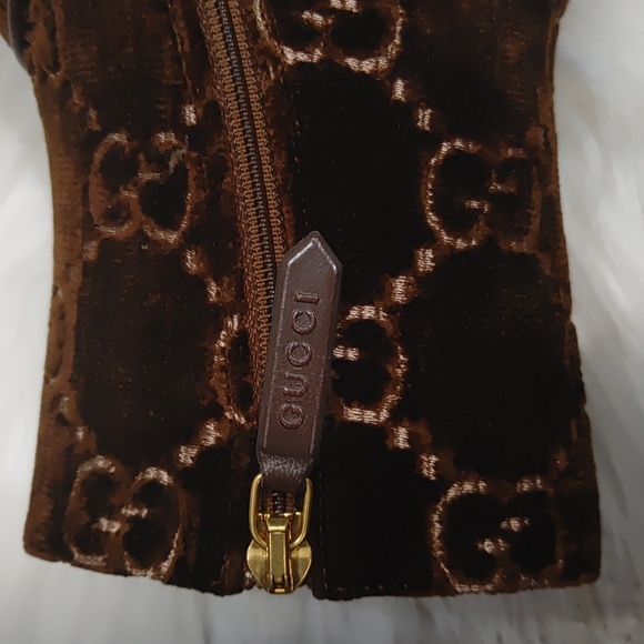 Gucci Velvet GG Malaga Boot Brown 37.5 - Picture 4 of 12